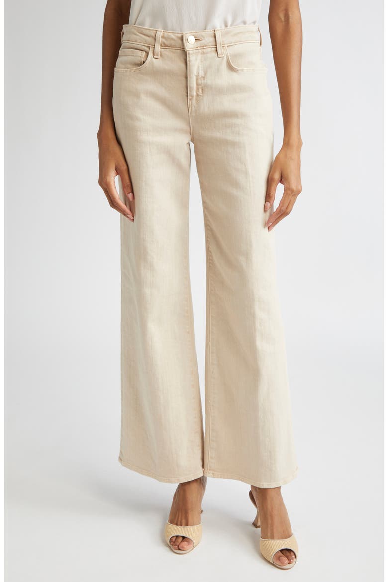Alicent Wide Leg Jeans, Main, color, BISCUIT