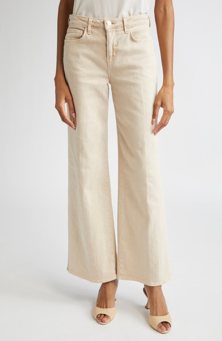 L'AGENCE Alicent Wide Leg Jeans, Main, color, Biscuit