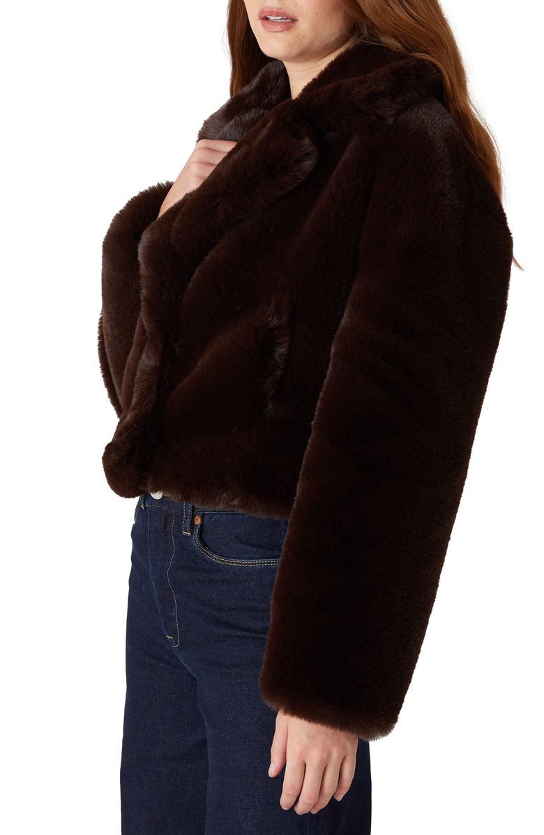 BLANKNYC Crop Faux Fur Jacket, Alternate, color,