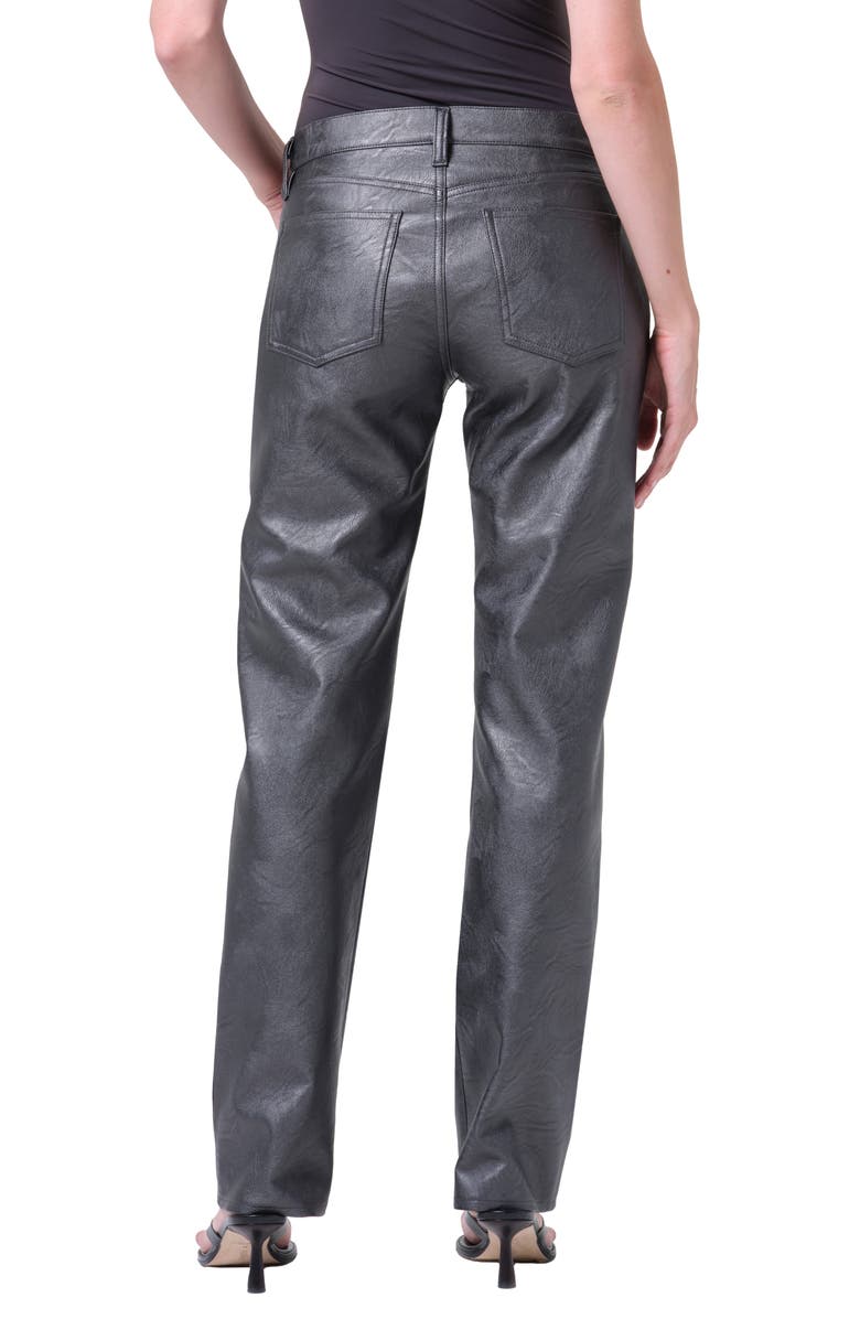 AGOLDE Slim Fit Recycled Leather Pants, Alternate, color, Gunmetal Black