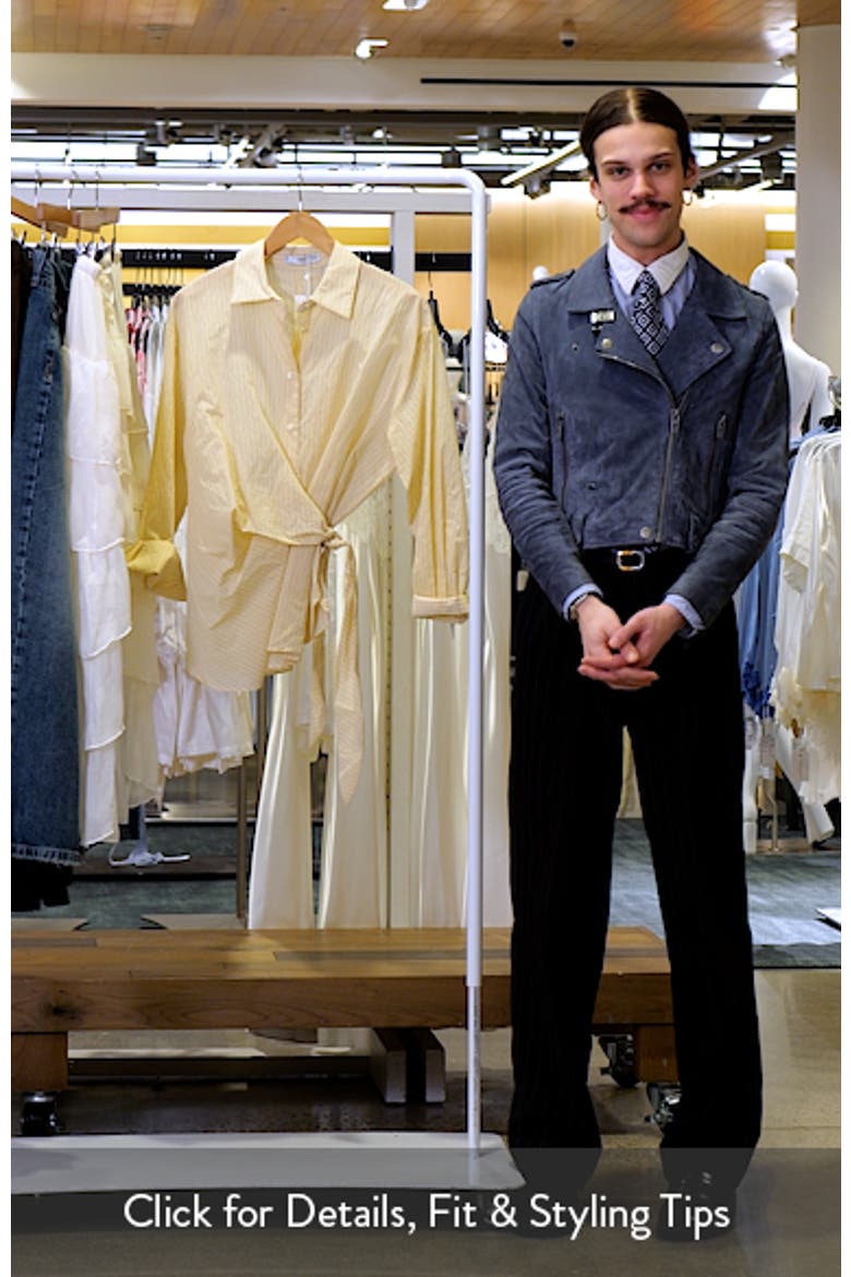 Stripe Tie Waist Cotton Blend Button-Up Shirt video