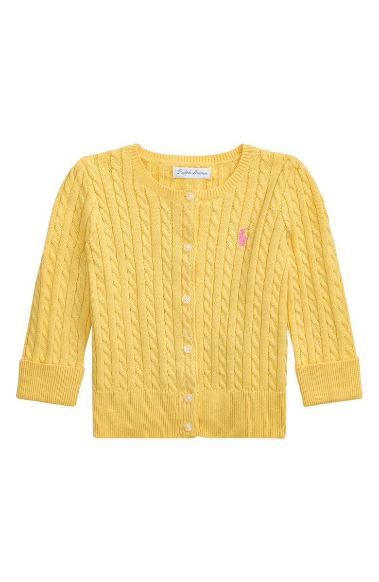Ralph Lauren Mini Cable Cotton Cardigan, Main, color,