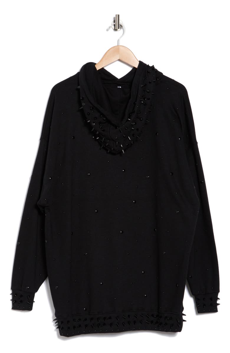 Rebecca Minkoff Downtown Oversize Studded Sweatshirt Dress, Alternate, color,