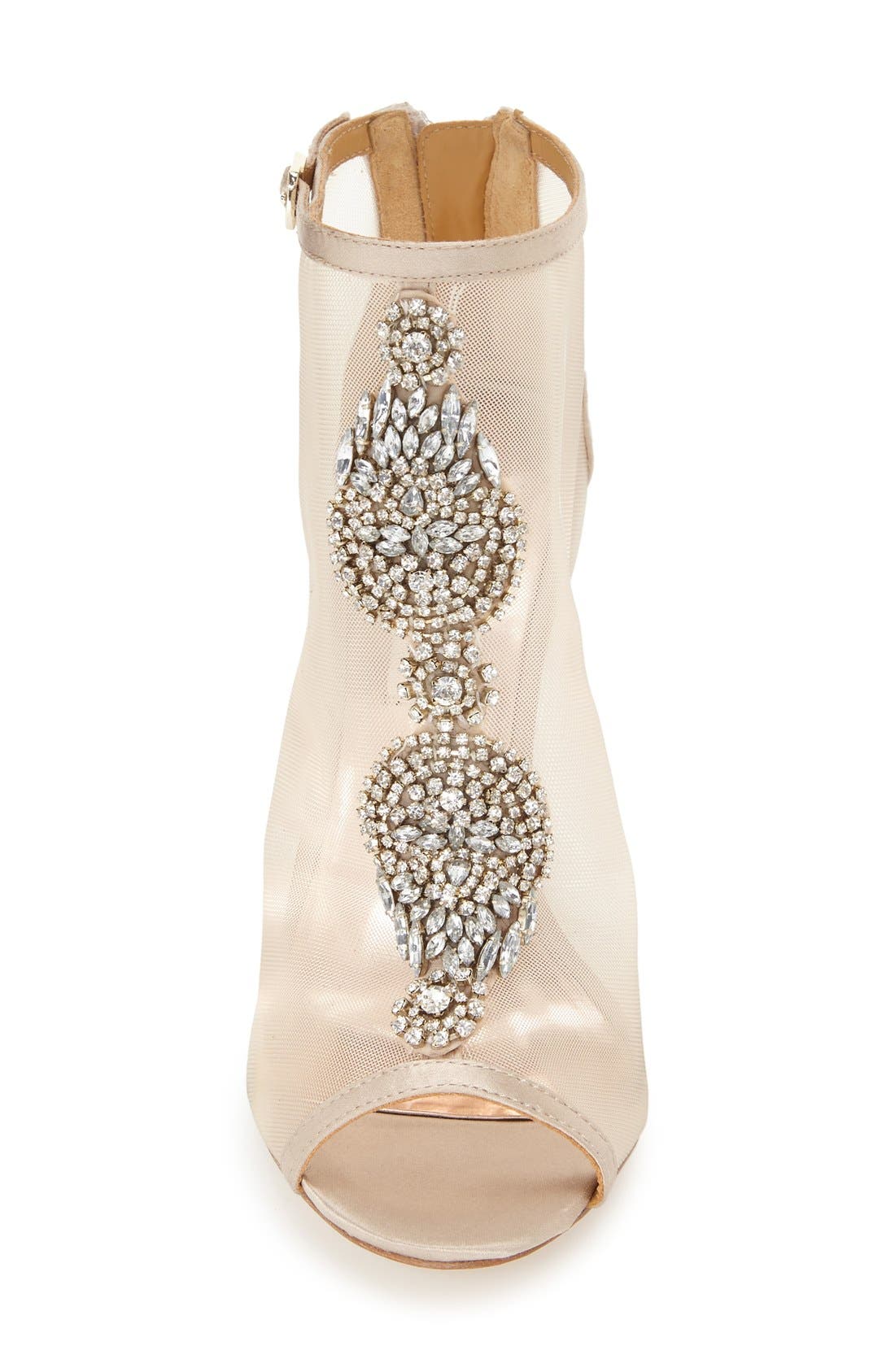 Badgley Mischka 'Rana' Mesh Open Toe Bootie, Alternate, color, NUDE