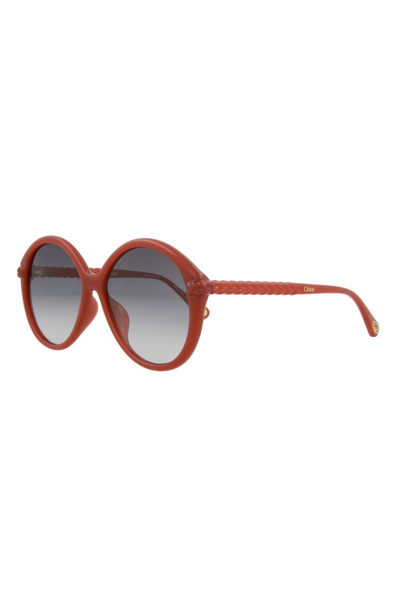 Chloé 58mm Oversized Core Sunglasses, Alternate, color, Orange Orange Grey