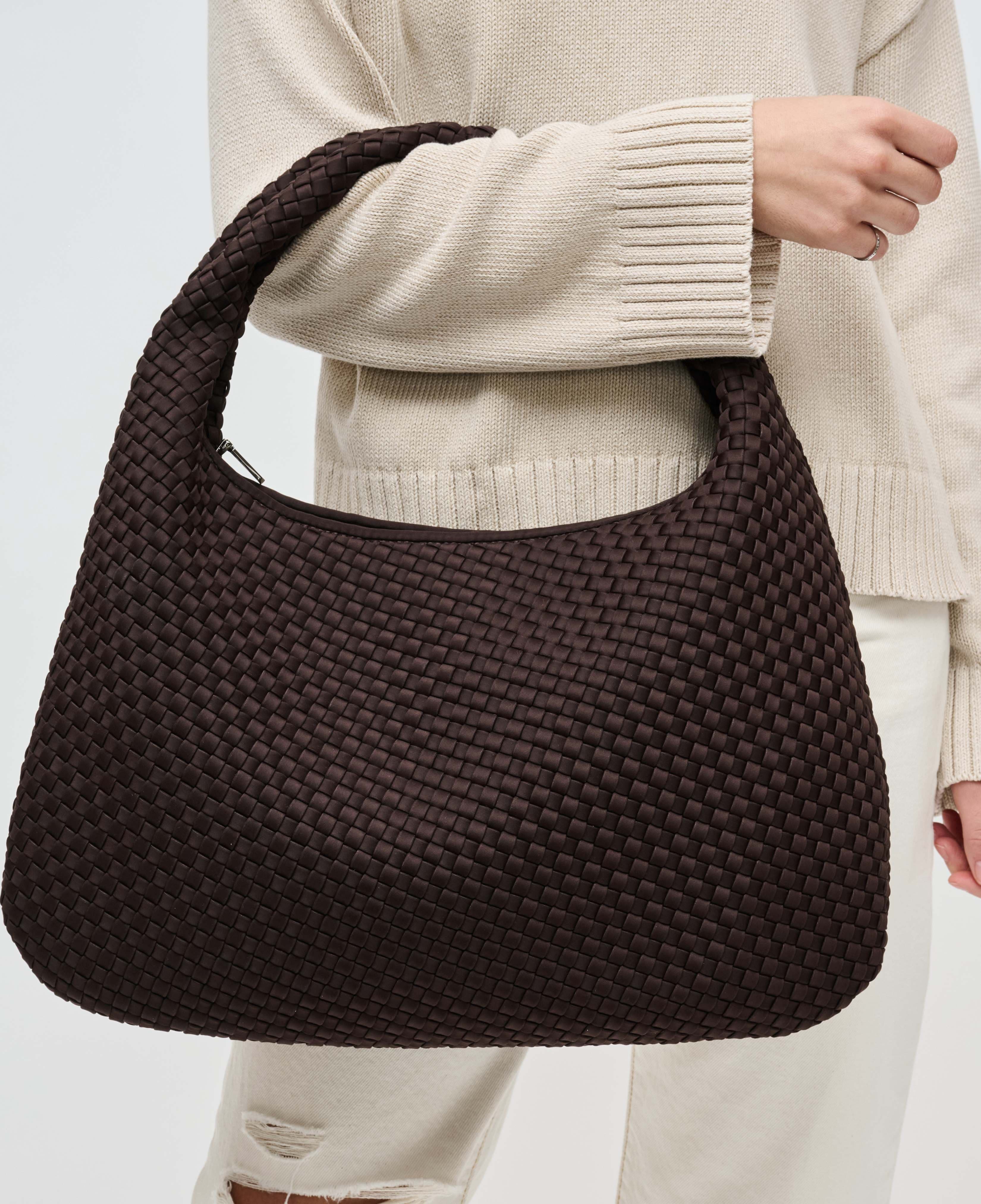 Dare to Dream - Large Woven Neoprene Hobo Bag, Alternate, color, Chocolate