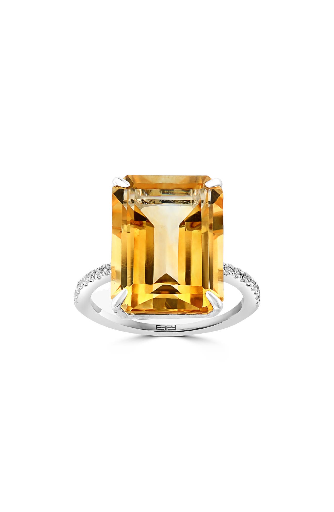 White Sapphire & Citrine Ring