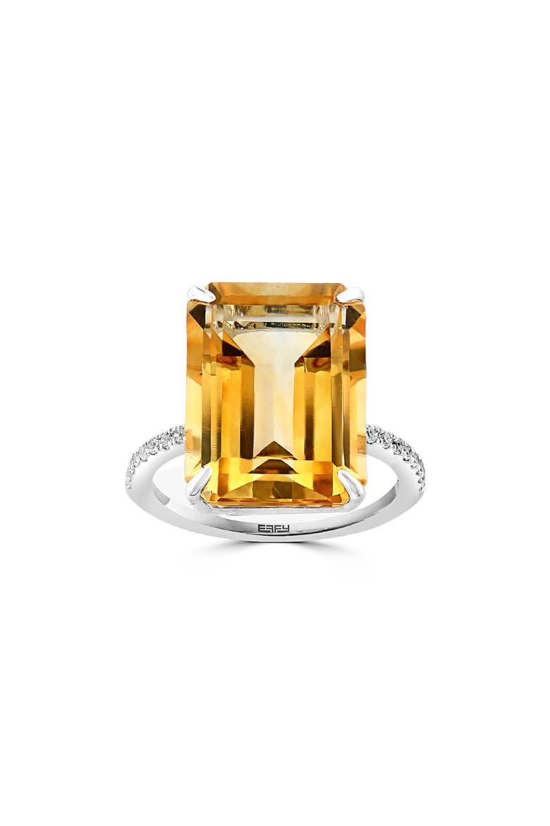 White Sapphire & Citrine Ring, Main, color, ORANGE