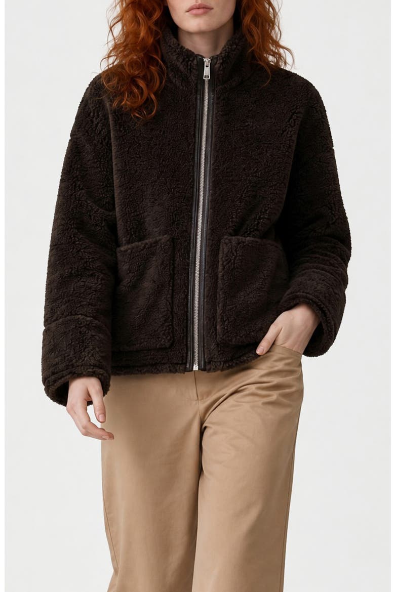 Jinni Faux Fur Jacket, Alternate, color, BROWN