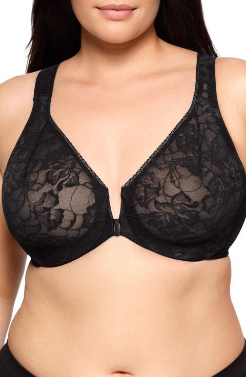 WonderWire® Front Close Lacy T-Back Underwire Bra (Plus Size)