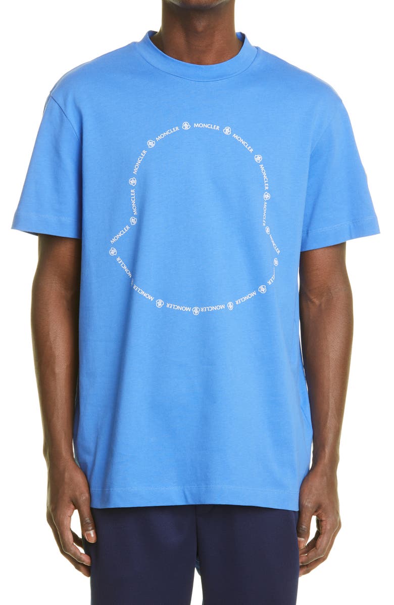 Moncler Logo Outline Graphic Tee, Main, color,