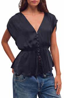 Ash Button-Up Peplum Top