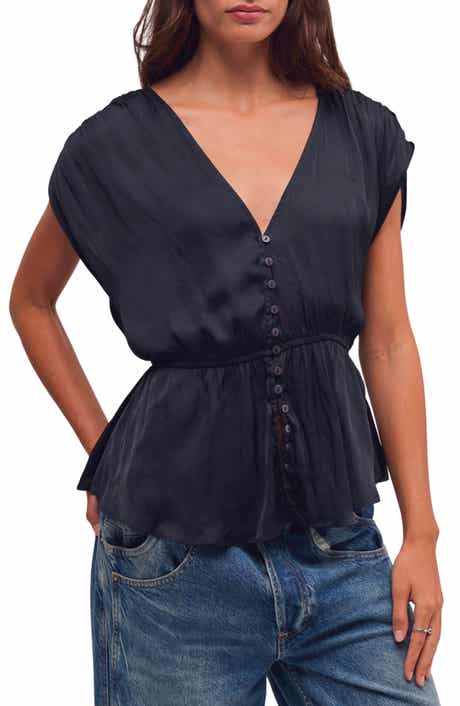 Ash Button-Up Peplum Top