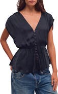 Free People Ash Button-Up Peplum Top