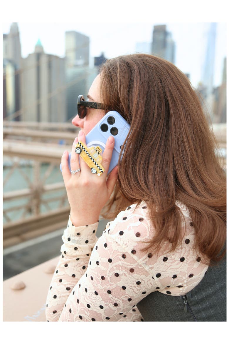 Hand Painted Taxi Phone Grip, Alternate, color, YELLOW
