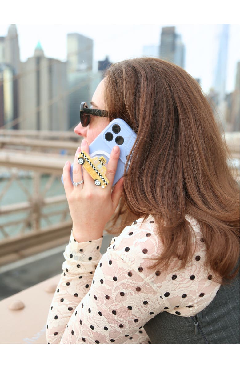 Solar Eclipse Hand Painted Taxi Phone Grip, Alternate, color, Yellow