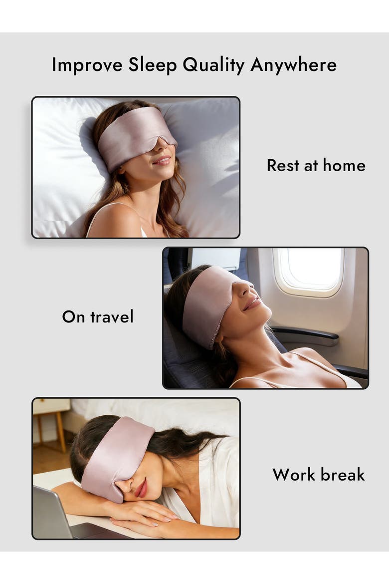 Elegant One Piece Silk Sleep Eye Mask, Alternate, color, LightPink