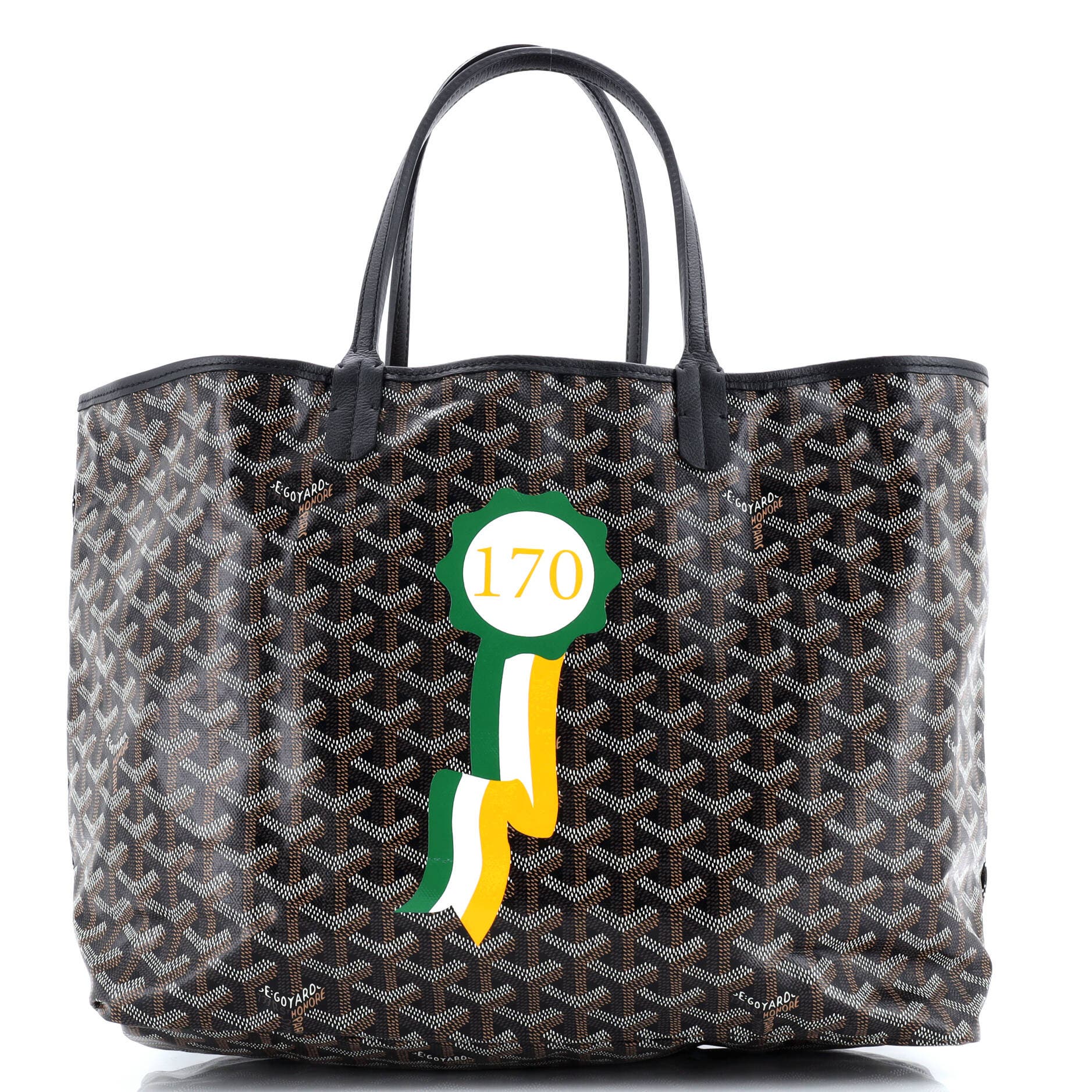 Pre-Owned Goyard Saint Louis Tote Printed Coated Canvas PM, Main, color, Black