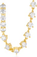 EF Collection Jumbo 14k Gold Diamond Prong Set Huggie Hoop Earrings
