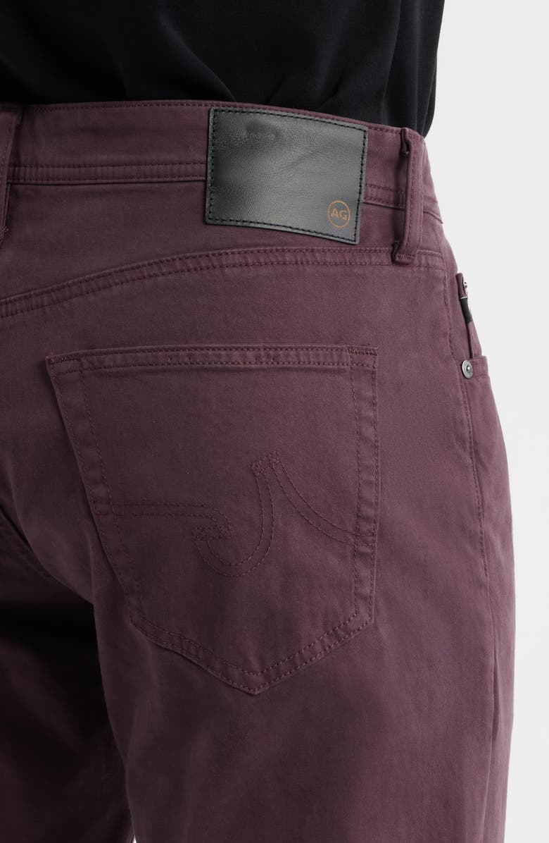 AG Everett Stretch Sateen Slim Straight Pants, Alternate, color, Mulberry