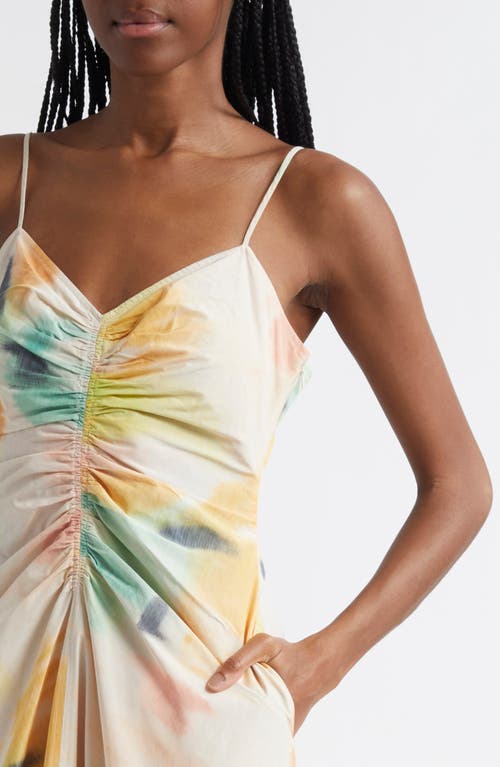 A.l.c Lindsey Ruched Fit-and-flare Midi Dress In Floral Multi