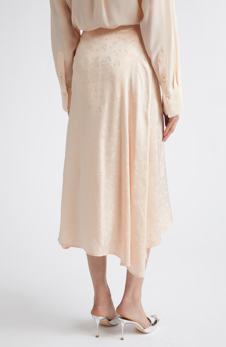 Victoria Beckham Floral Jacquard Asymmetric Satin Midi Skirt, Alternate, color, Blossom