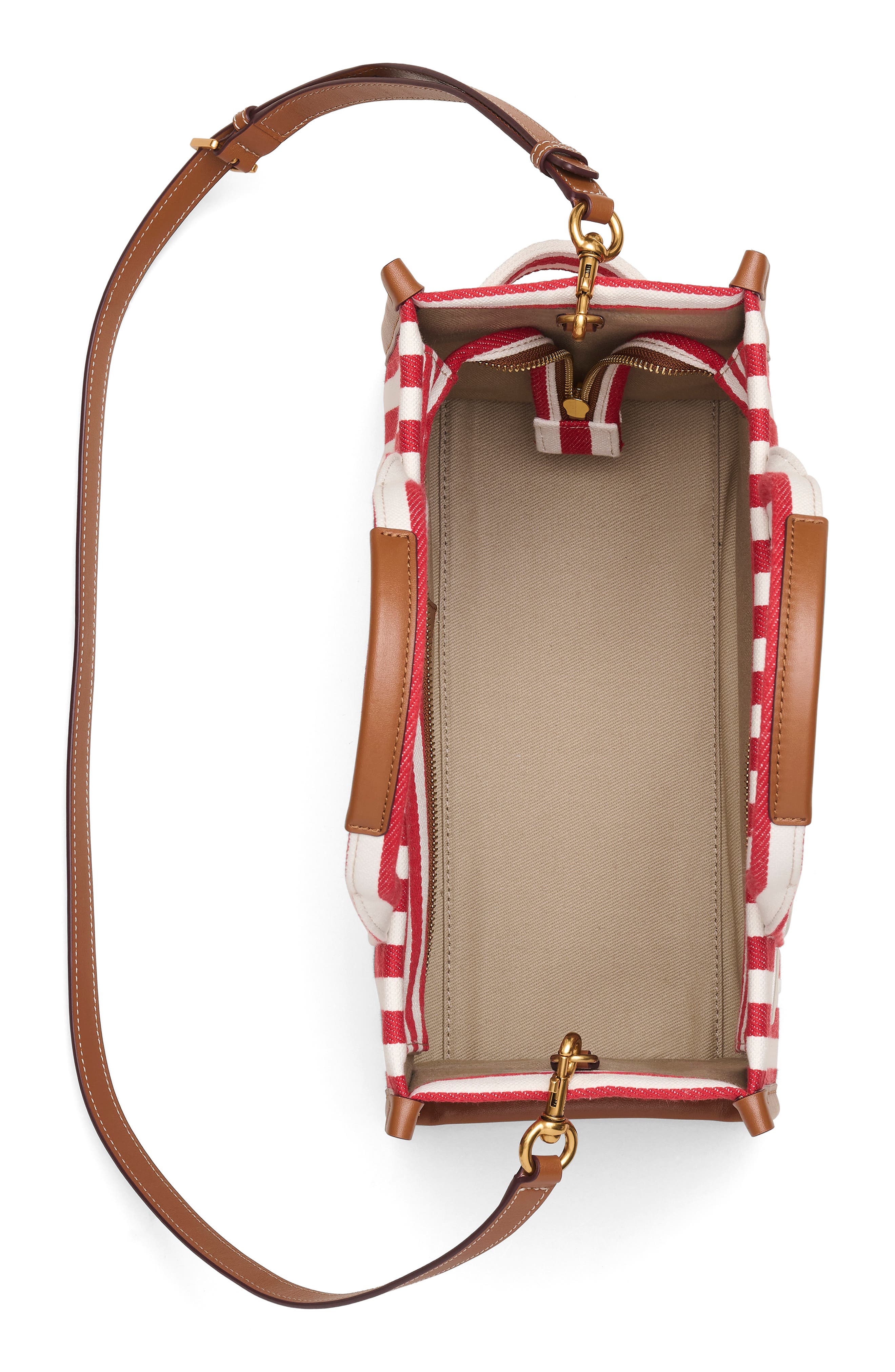 The Stripe Canvas Medium Tote, Alternate, color, TRUE RED MULTI