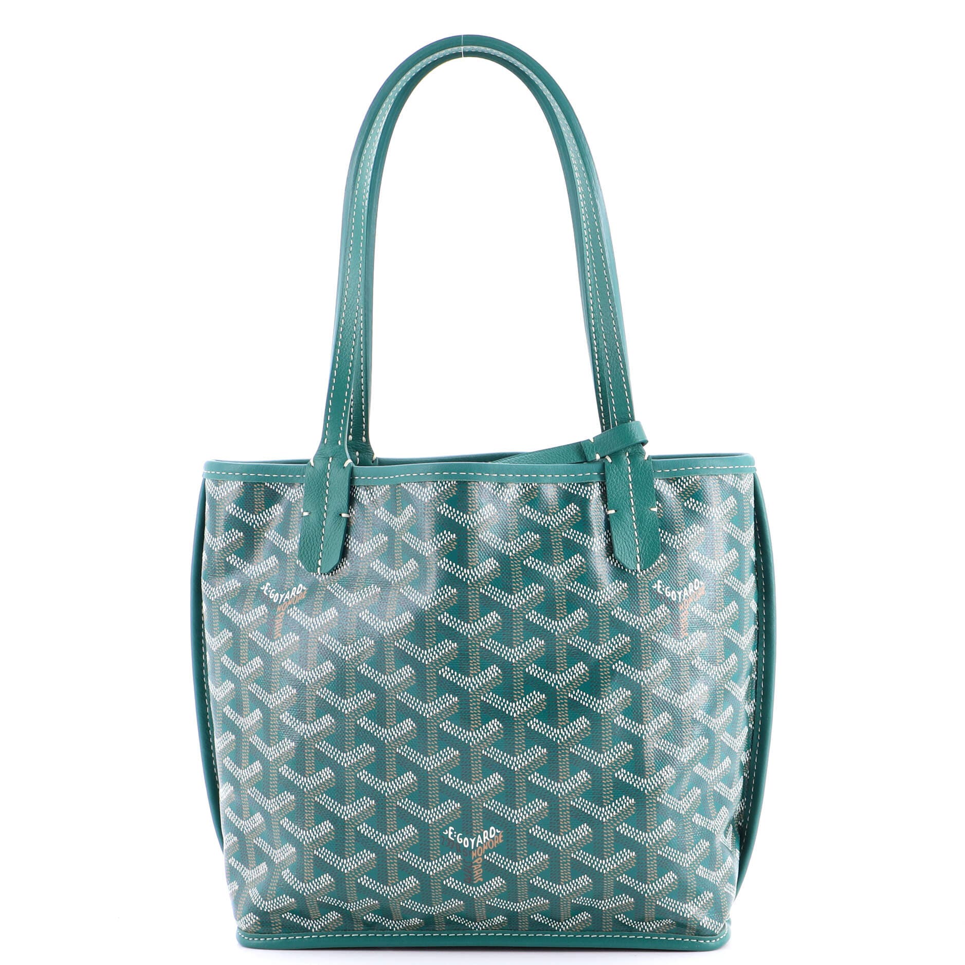 Pre-Owned Goyard Anjou Reversible Tote Coated Canvas Mini, Main, color, Green