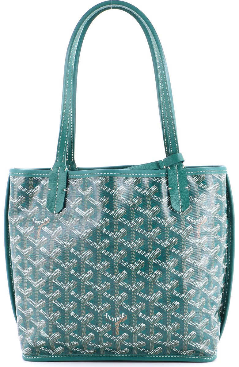 Pre-Owned Goyard Anjou Reversible Tote Coated Canvas Mini, Main, color, Green