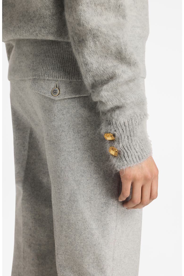 Melange Stretch Wool Flannel Pants, Alternate, color, LIGHT HEATHER GRAY