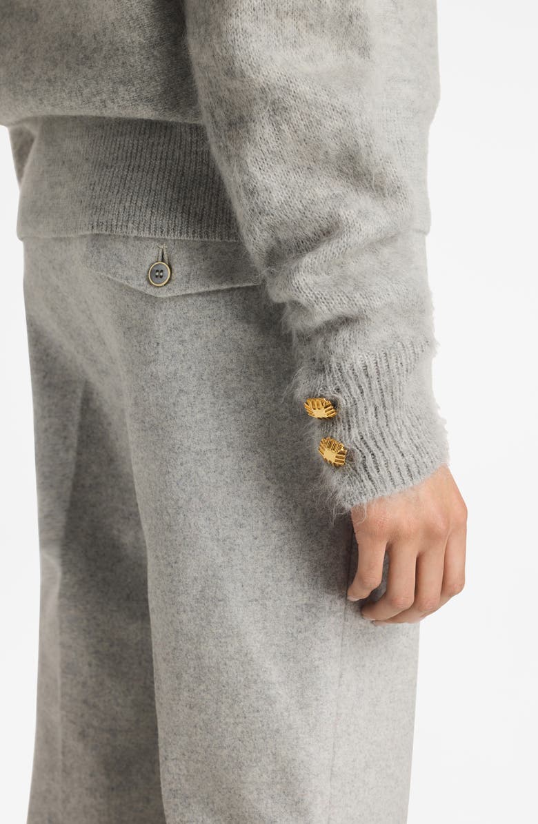 ST. JOHN Melange Stretch Wool Flannel Pants, Alternate, color, 