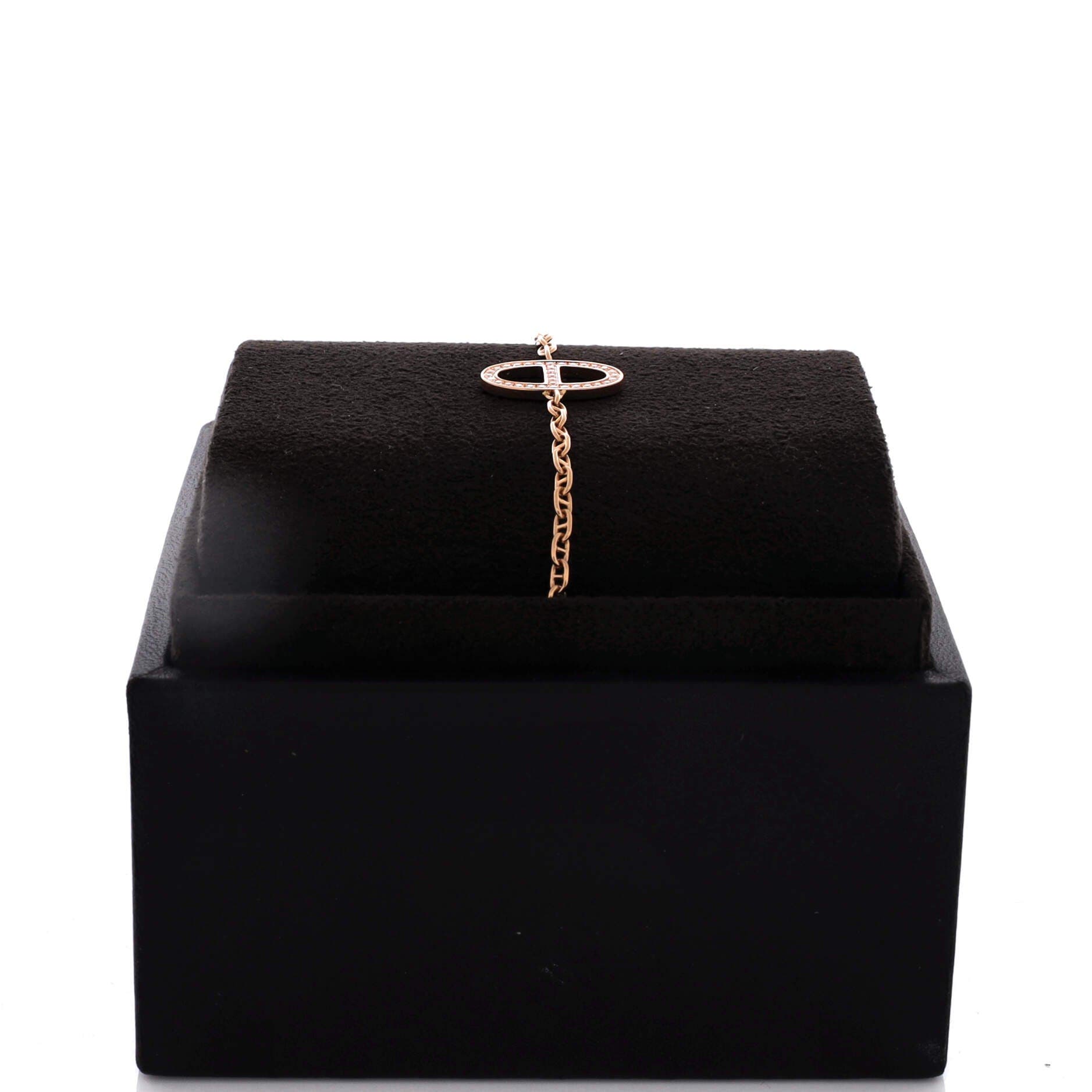 Chaine d'Ancre Contour Bracelet 18K Rose Gold with Diamonds, Alternate, color, Metallic Gold