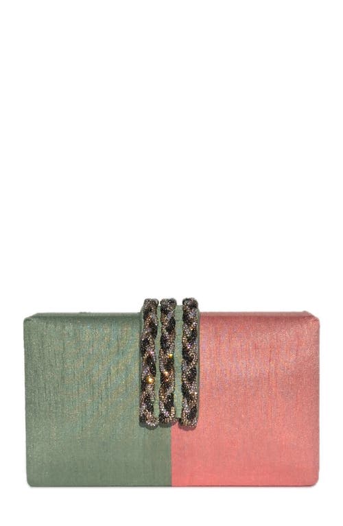 Simitri Color Block Braided Clutch In Pink
