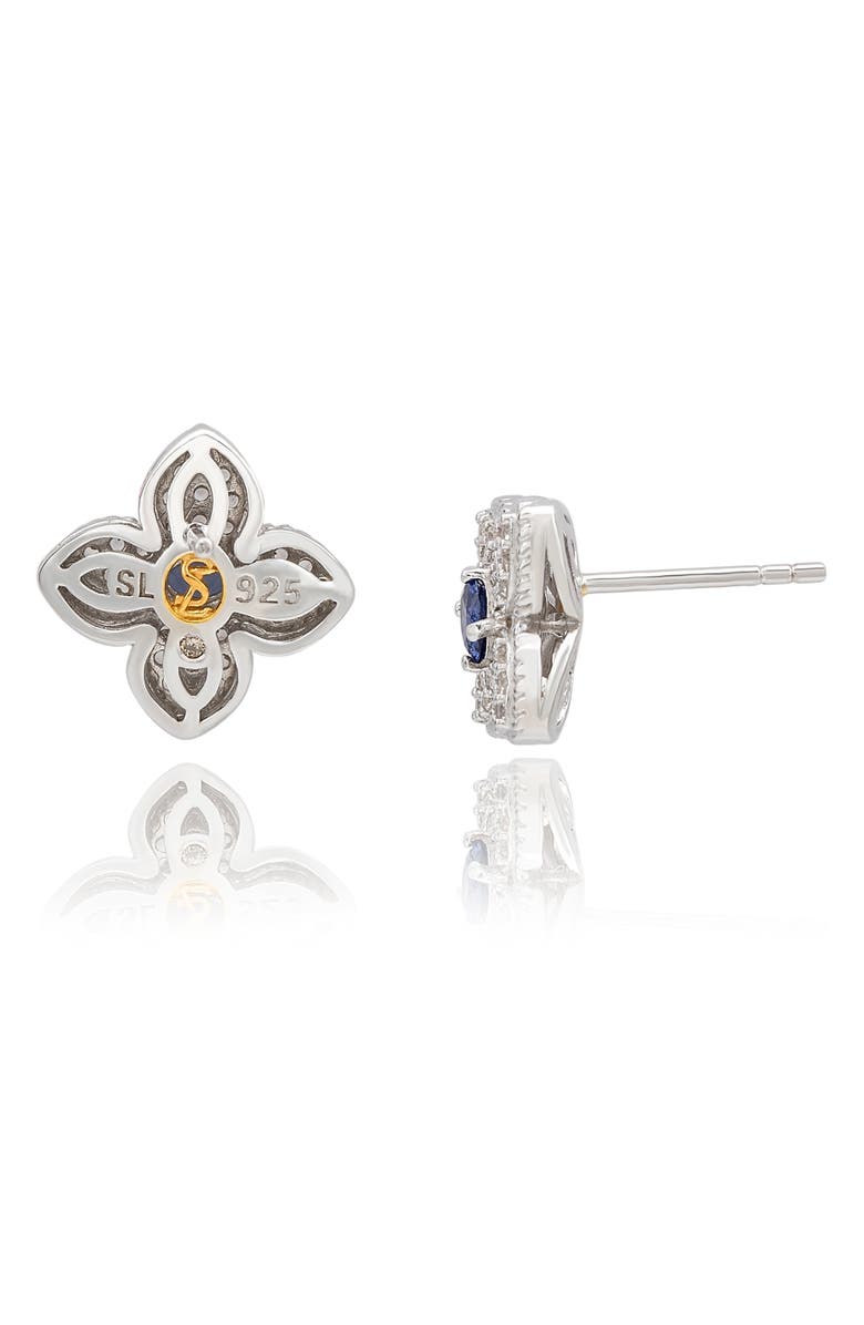 SUZY LEVIAN Sapphire Clover Stud Earrings, Alternate, color, Blue