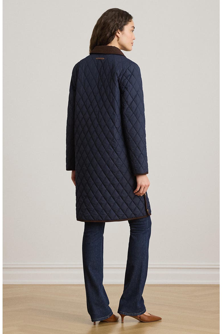 Crested Diamond Quilted Coat, Alternate, color, DK NAVY