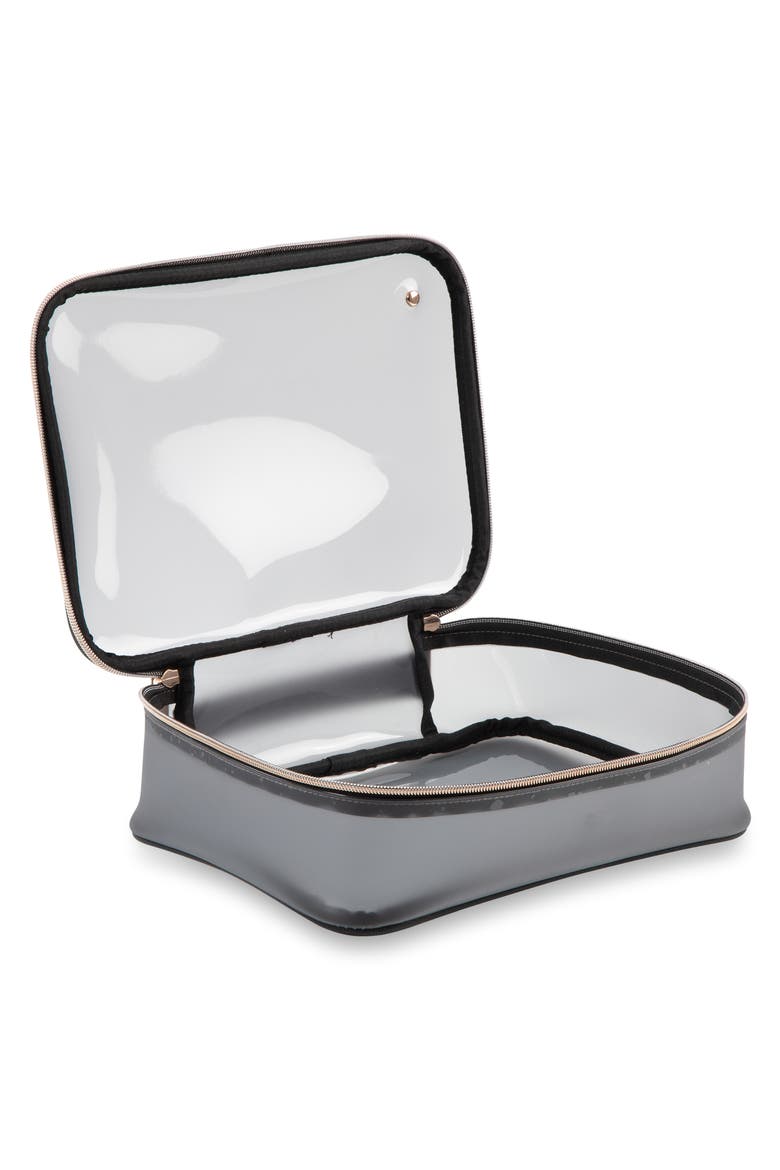 Jumbo Makeup Case, Alternate, color, BLACK
