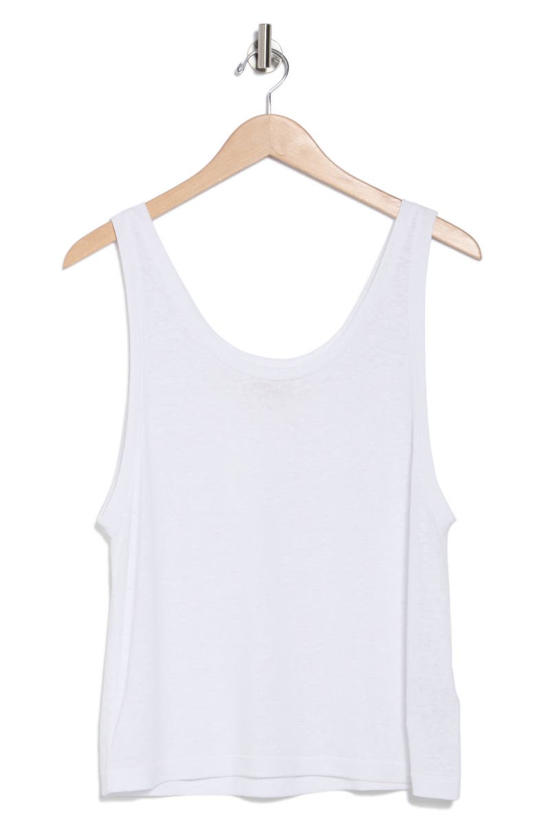 Madewell Linen Blend Tank, Alternate, color, Eyelet White