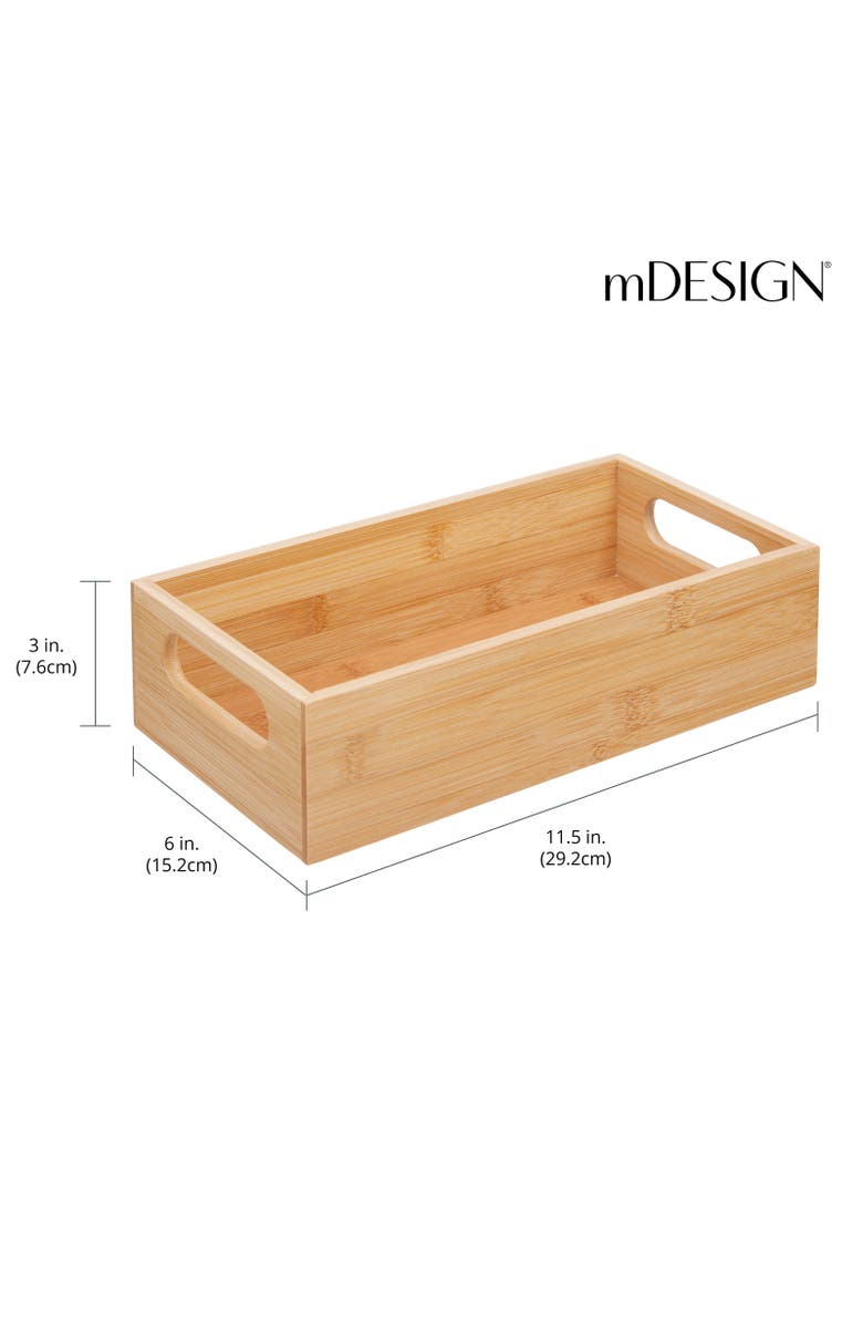 mDesign Pantry Organizer Container Bin with Handles, 2 Pack, Natural/Tan, Alternate, color, Natural