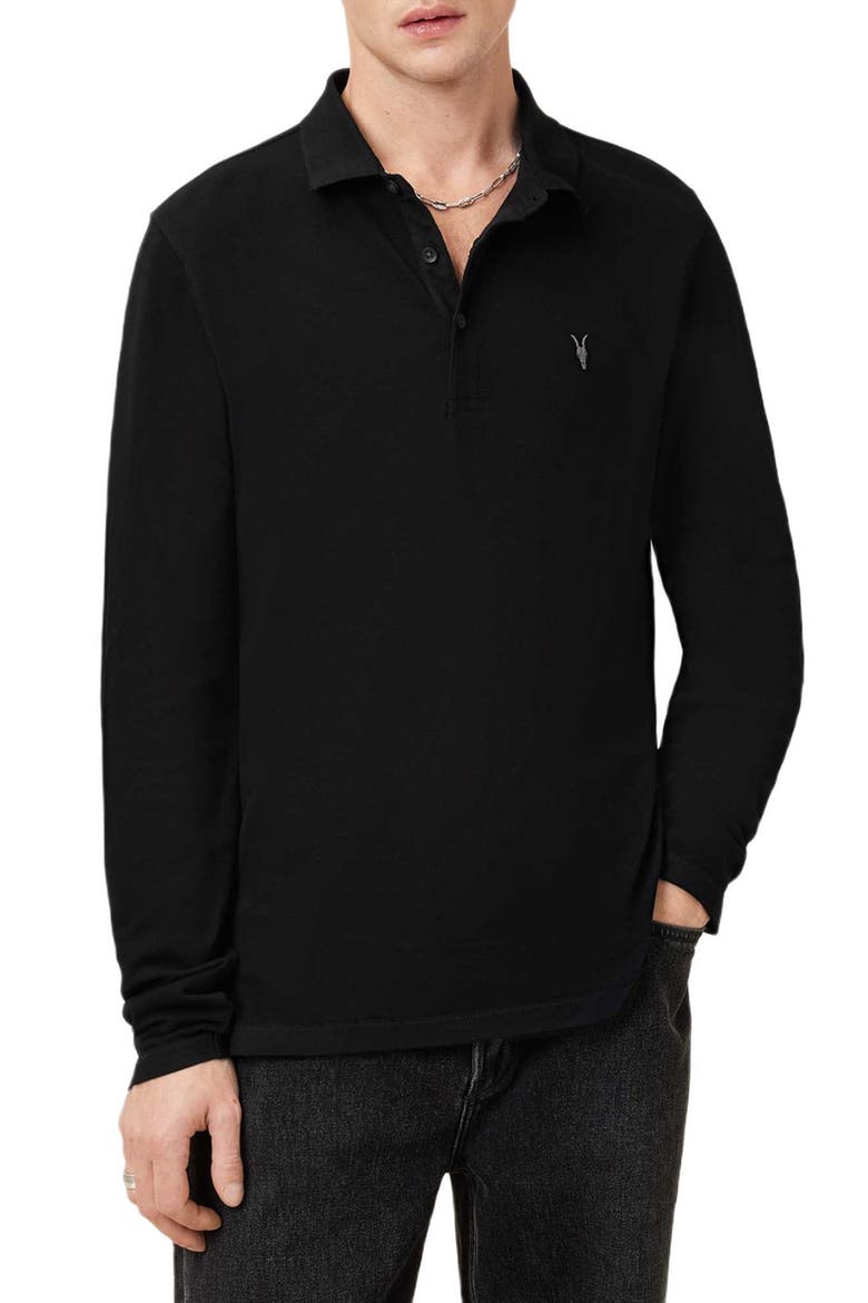 Reform Cotton Piqué Polo, Main, color, BLACK