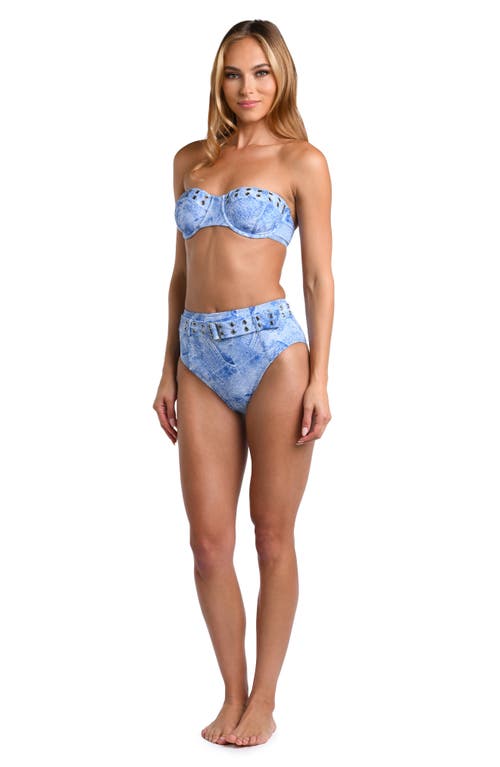 L AGENCE L'AGENCE ALEXANDRIA DENIM STRAPLESS UNDERWIRE BIKINI TOP