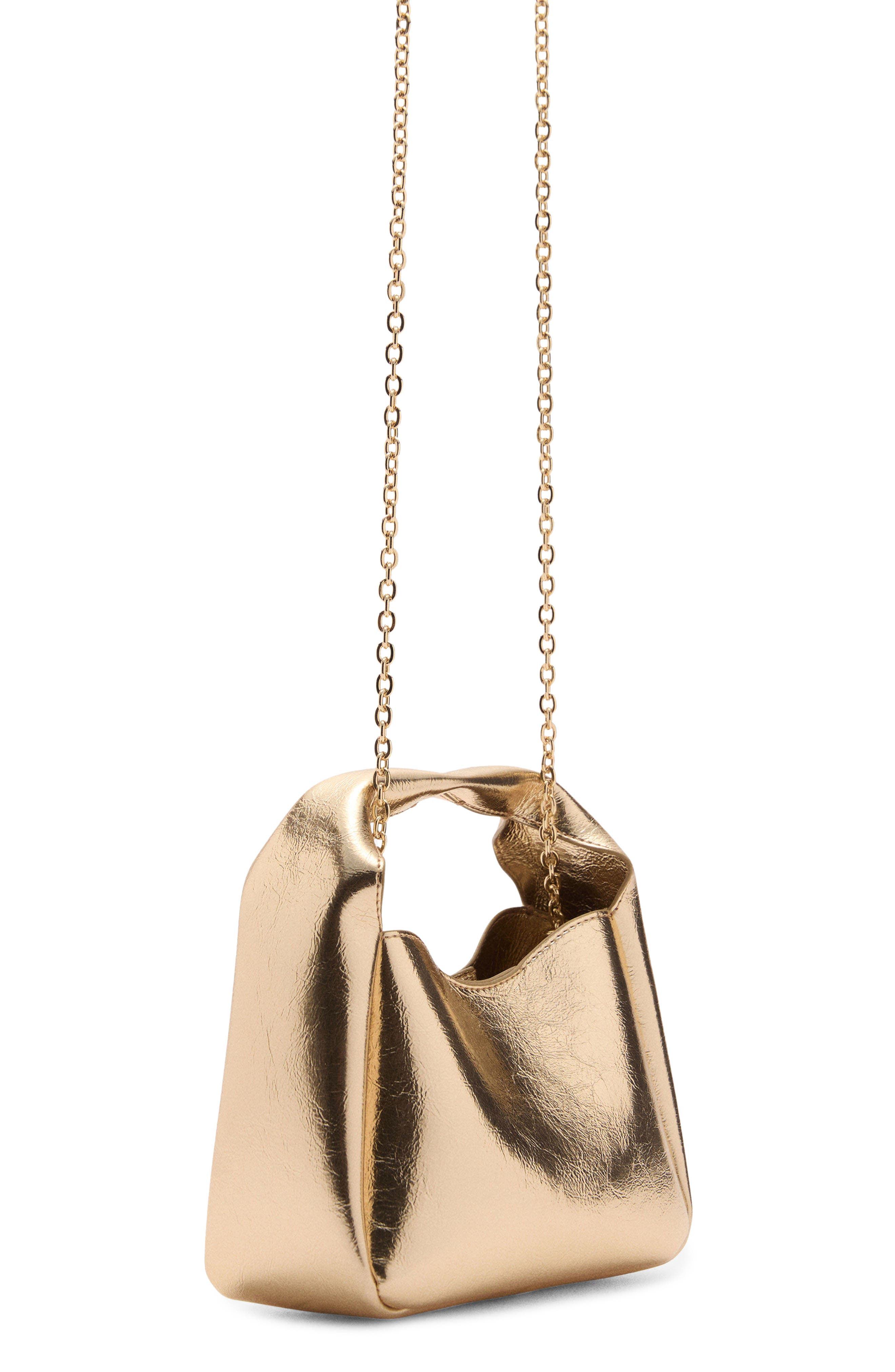 MANGO Metallic Faux Leather Handbag, Alternate, color, 