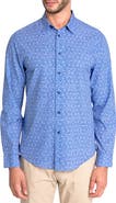 Brooklyn Brigade Slim Fit Denim Dot Recycled 4-Way Stretch Performance Long Sleeve Shirt