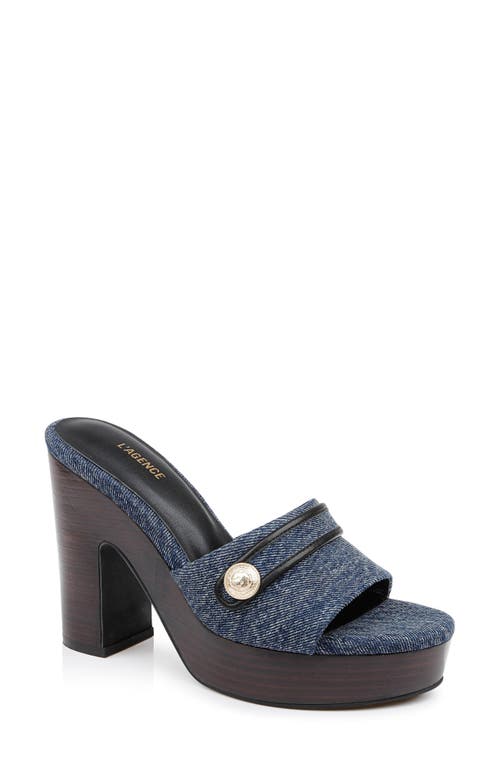 L Agence L'agence Women's Gladys Platform Sandals In Dark Denim
