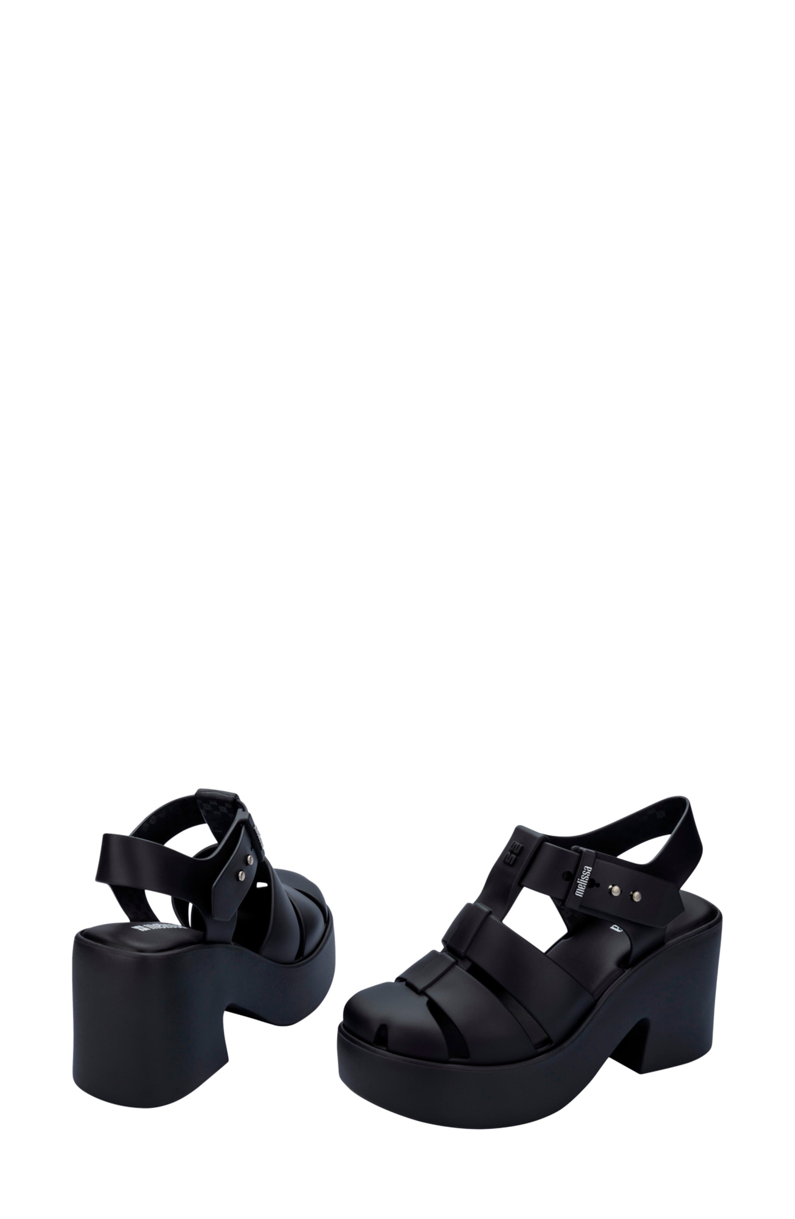 Melissa Lulu Platform Fisherman Sandal, Alternate, color, Matte Black