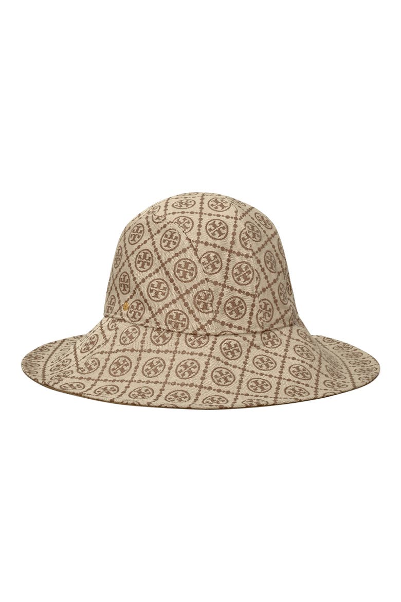T Monogram Bucket Hat, Main, color, HAZEL