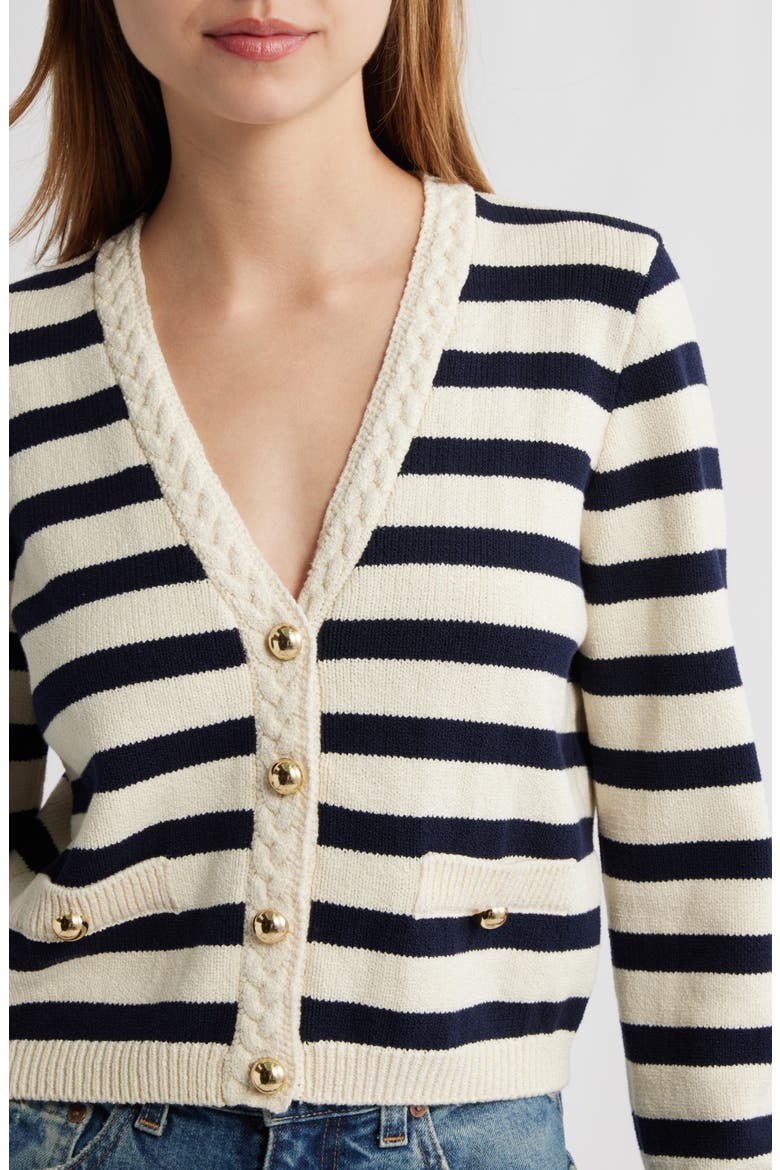 The Harbor Cardigan, Alternate, color, NAVY MULTI