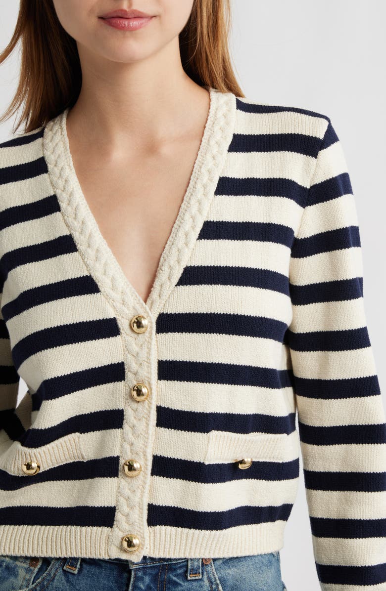 FRAME The Harbor Cardigan, Alternate, color, Navy Multi
