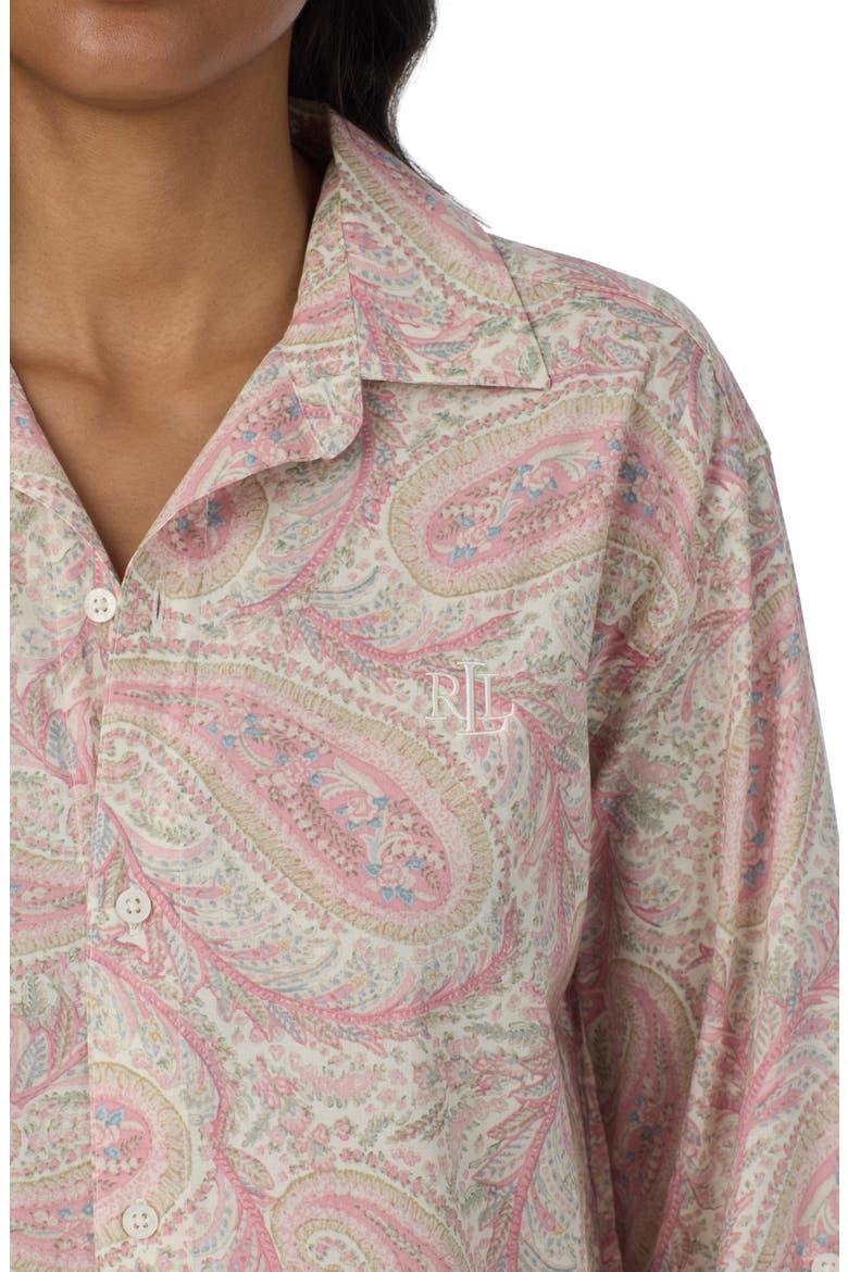 Paisley Cotton Blend Nightshirt, Alternate, color, IVORY PRINT