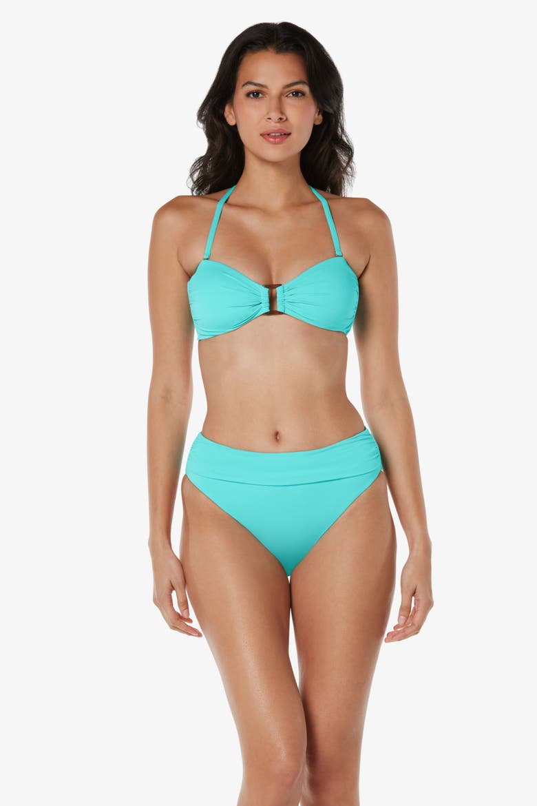 Hook Back Tortoise Bandeau, Alternate, color, Textured Seafoam Aqua