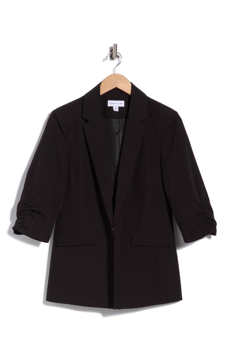 Tailored Longline Blazer, Alternate, color, BLACK